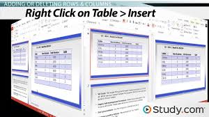 columns in a powerpoint table