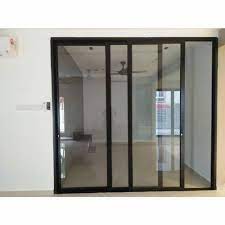 Dark Grey Aluminium Glass Sliding Door