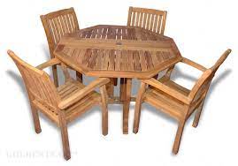Octagon Folding Table And 4 Stacking Chairs