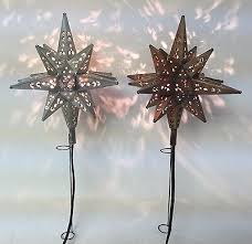 Tin Moravian Star Light Tree Topper 2