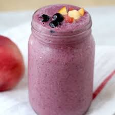 peach blueberry smoothie with almond