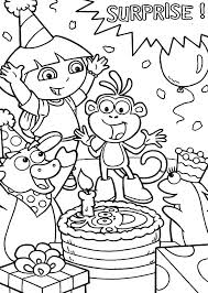 Dora Birthday Coloring Pages Dora Birthday Coloring Pages The