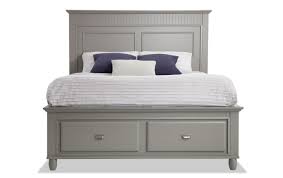 spencer queen gray storage bed bob s