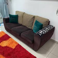 3 seater brown sofa 1 9 metres
