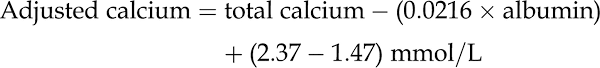 Calcium Adjustment Equations In