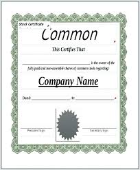 Shareholder Certificate Template Lupark Co