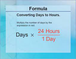 formulas converting days to hours