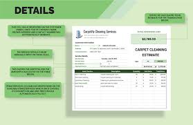 carpet cleaning estimate template