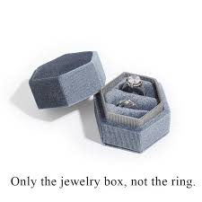 velvet ring box couple rings jewel case