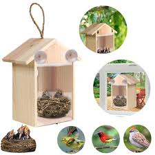 Wood Bird Nests Outdoor Suction Cup