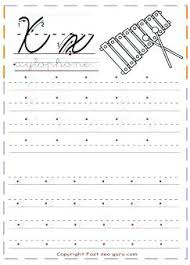 X For Xylophone Cursive Handwriting Tracing Worksheets