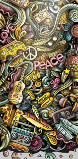 hippie hand drawn doodle banner