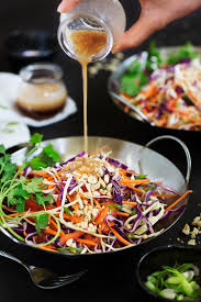 asian slaw with peanut ginger dressing