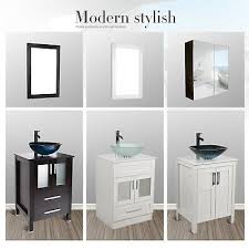 Our selection of backsplashes and wall tiles, countertops, and laminate offer durability and beauty without breaking the bank. Single Sink Vanity Cabinet Bathroom Vanity Top With Round Porcelain Vessel Sink Free Stand Cabinet With Mirror 24 Bathroom Vanity And Sink Combo Kitchen Bath Fixtures Bathroom Fixtures