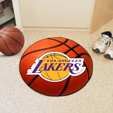 los angeles lakers ball shaped area rug