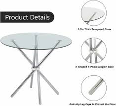 Round Glass Dining Table Clear