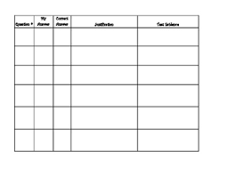 Evidence Chart Worksheets Teaching Resources Tpt