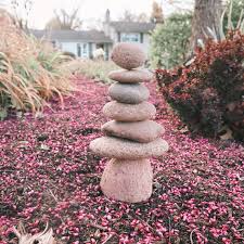 7 Stone Cairn Garden Statue Stone