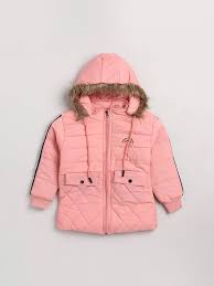 Peach Solid Winter Jacket 3783115 Htm