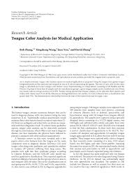 Pdf Tongue Color Analysis For Medical Application