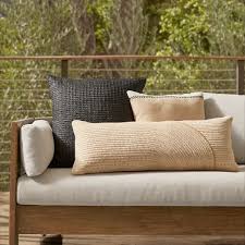 textured jute indoor outdoor pillow set