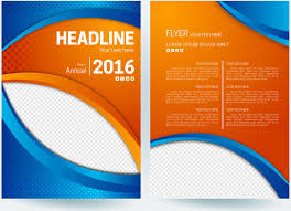 Abstract Flyer Background With Orange And Blue Color Free