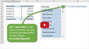 a slicer to quickly filter pivot tables