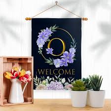 Welcome O Initial Fl Garden Flag