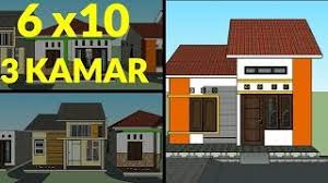 Denah kita yang ke enam memiliki luas total bangunan 221 m2 dengan komposisi. Desain Rumah Minimalis Sederhana Denah 6x10 Meter 3 Kamar Tidur Lantai 1 Full Tampak Youtube