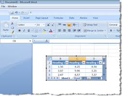 How To Insert An Excel Worksheet Into A Word Doc