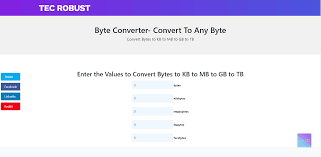 Byte Converter Kb To Mb Mb To Gb Byte To Mb Gb To Byte