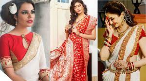 boishakhi look with saree white and