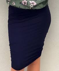 Hold Your Haunches Navy Built In Shaping Ruched Skirt