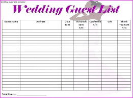 Wedding Rsvp Spreadsheet Free Printable Wedding Guest List Tracker