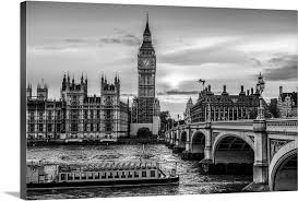 Riverboat On River Thames Westminster London England Uk Large Solid Faced Canvas Wall Art Print Great Big Canvas