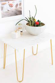 Diy Marble Table Top With Gold Accents