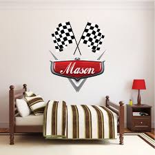 Personalized Boys Race Car Name Decal