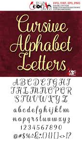 Cursive Alphabet Letters Svg Dxf Vector