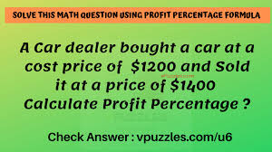 calculate profit percene using
