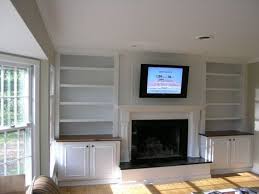 Built In Shelves Around Fireplace