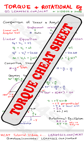 Mcat Torque Study Guide Cheat Sheet