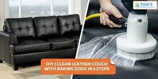 to clean leather couch with baking soda
