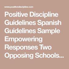 Positive Discipline Guidelines Spanish Guidelines Sample