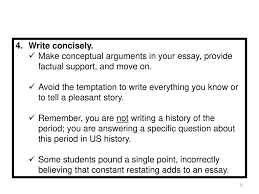 writing the leq excerpts from ap teacher john irish ppt make conceptual arguments in your essay provide factual support and move