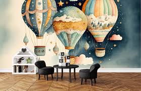 child hot air balloons wallpaper