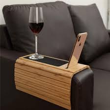 bamboo sofa tray arm rest with phone