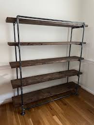 Reclaimed Wood Bookcase Metal Bookcase