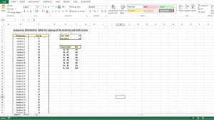 how to create frequency table in excel