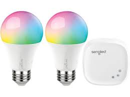 Sengled Element Color Plus Smart Led Light Bulbs A19 Dimmable Color Changing Light Bulbs Starter Kit 2 X A19 Bulb Hub Smart Plug Led Newegg Com