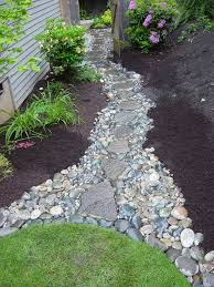 River Rock Walkway Fence Landscaping